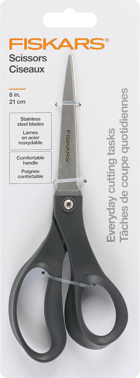 8" SoftGrip Everyday All Purpose Scissors, Office & Crafts, Grey