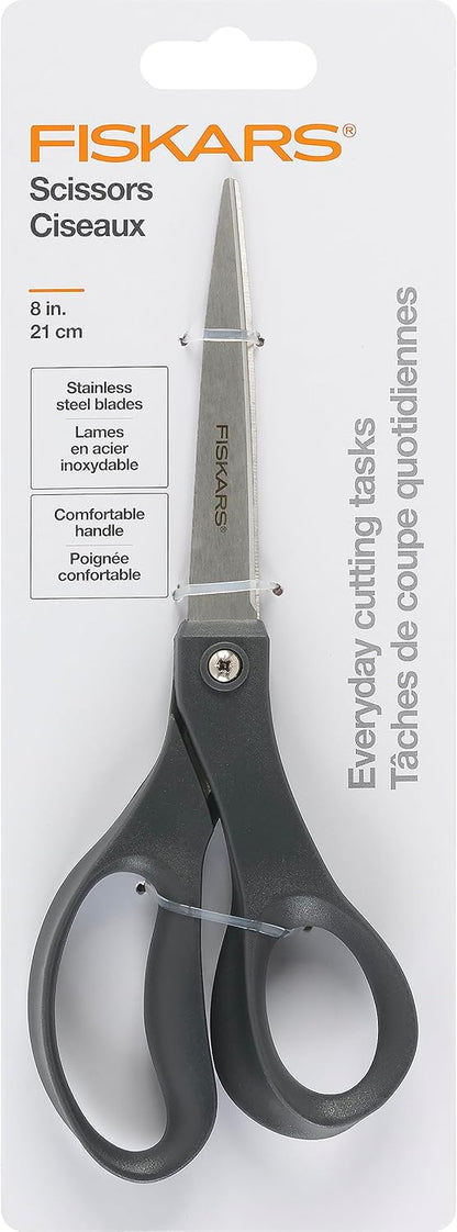 8" SoftGrip Everyday All Purpose Scissors, Office & Crafts, Grey