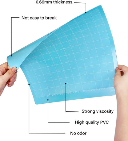 Cutting Mat 12 Pack 12x12, Compatible With Cricut Maker 4/Explore Air & Silhouette Sticky Pad Replacement Accessories, for Crafts Supplies (Standard/Light/Strong/Frabic)