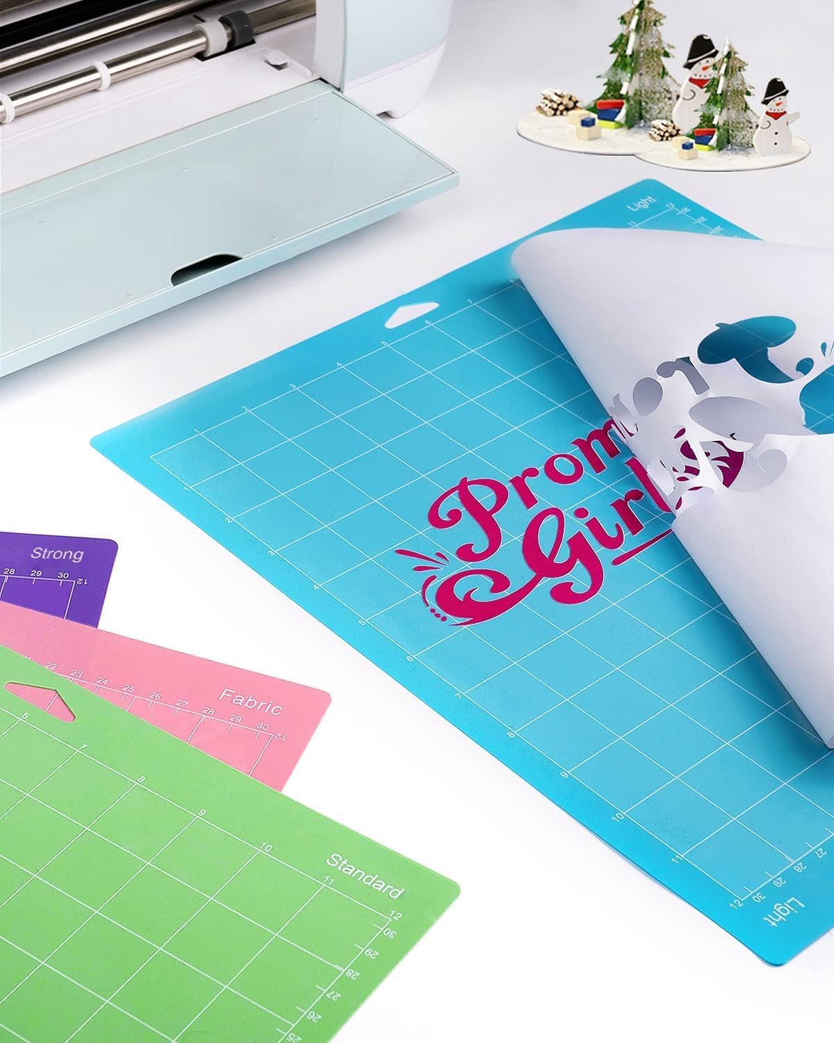 Cutting Mat 12 Pack 12x12, Compatible With Cricut Maker 4/Explore Air & Silhouette Sticky Pad Replacement Accessories, for Crafts Supplies (Standard/Light/Strong/Frabic)