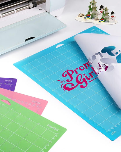Cutting Mat 12 Pack 12x12, Compatible With Cricut Maker 4/Explore Air & Silhouette Sticky Pad Replacement Accessories, for Crafts Supplies (Standard/Light/Strong/Frabic)