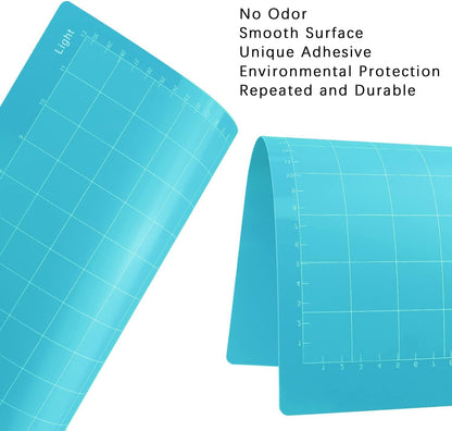 Cutting Mat 12 Pack 12x12, Compatible With Cricut Maker 4/Explore Air & Silhouette Sticky Pad Replacement Accessories, for Crafts Supplies (Standard/Light/Strong/Frabic)
