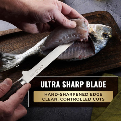 Japanese Boning Knife, 6" for Meat Cutting – Fillet Knife for Fish | Razor Sharp High Carbon Stainless Steel, Full Tang Pakkawood Handle – Shinobi Series