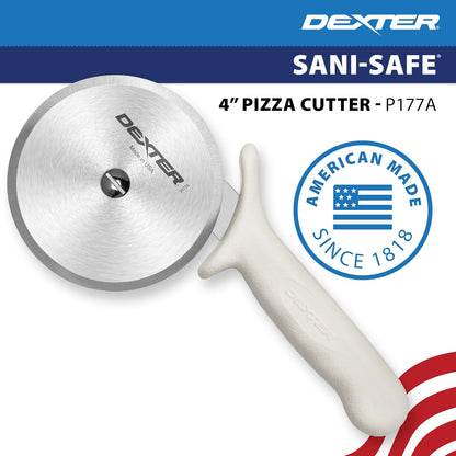 4" Pizza Cutter, P177A-4PCP | SANI-SAFE Series, Stainless Steel Blade with Slip-Resistant Polypropylene Handle | Heavy-Duty Rotary Cutter for Pizza, Pastry & More | Made in USA