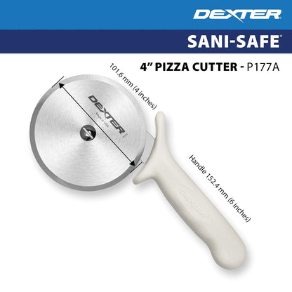 4" Pizza Cutter, P177A-4PCP | SANI-SAFE Series, Stainless Steel Blade with Slip-Resistant Polypropylene Handle | Heavy-Duty Rotary Cutter for Pizza, Pastry & More | Made in USA