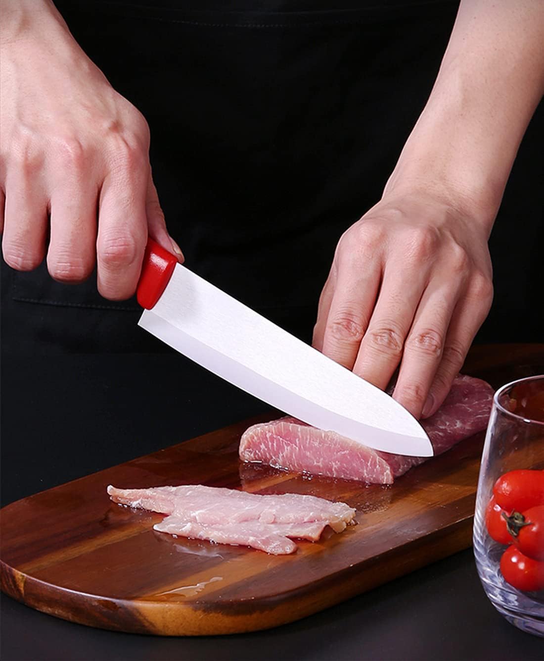 Ceramic Knife Set of 5,Sharp Ceramic Knife with Sheath,Steak Knife,Black Kitchen Knives With Anti-Slip handle,Includes 6"Chef Knife,5"Utility Knife,4"Vegetable Knife,3"Paring Knife,1''Fruit Peeler