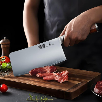 Cleaver Knife 7", Sharp Japanese Meat Cleaver & Vegetable Knife