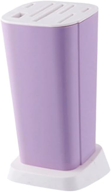 1Pc Knife Block Without Knives Square Knife Holder Kitchen Storage Rack Universal Detachable Rotatable Drainage Organizer 10.23X5.90X4.72In Purple