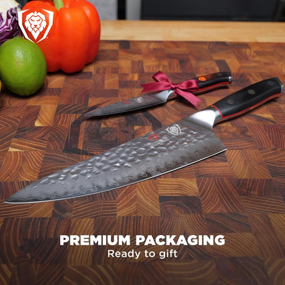 8" Japanese Chef Knife (Gyuto) — 66-Layer Damascus AUS-10V Steel, Hand-Sharpened 8–12° Edge — For Meal Prep, Sushi, Home Butchering — Shogun ELITE - Full-Tang G-10 Handle, Customer Support