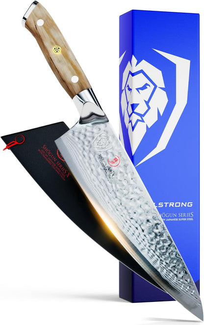 8" Japanese Chef Knife (Gyuto) — 66-Layer Damascus AUS-10V Steel, Hand-Sharpened 8–12° Edge — For Meal Prep, Sushi, Home Butchering — Shogun ELITE - Full-Tang G-10 Handle, Customer Support