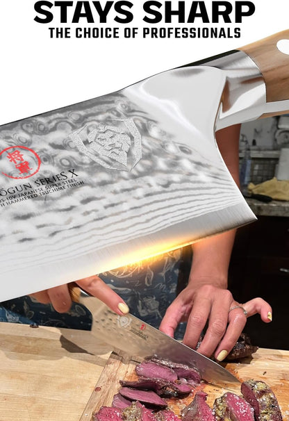 8" Japanese Chef Knife (Gyuto) — 66-Layer Damascus AUS-10V Steel, Hand-Sharpened 8–12° Edge — For Meal Prep, Sushi, Home Butchering — Shogun ELITE - Full-Tang G-10 Handle, Customer Support