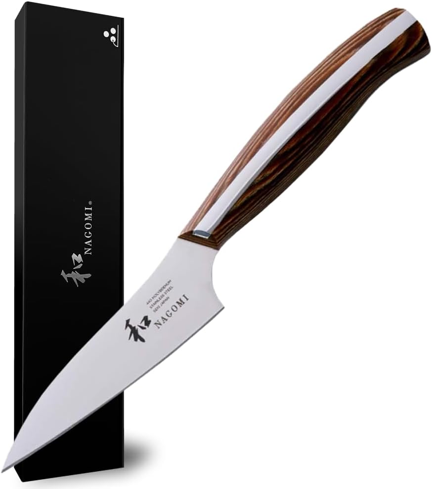 [NAGOMI] 8.5 inch Premium Slicing Knife, Stainless Steel HRC58 Carving Knife for Slicing Roasts, Meats, Sashimi, Fruits and Vegetables | Black Stylish Gift Box