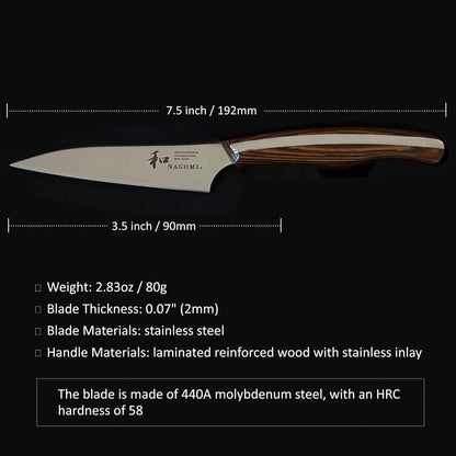 [NAGOMI] 8.5 inch Premium Slicing Knife, Stainless Steel HRC58 Carving Knife for Slicing Roasts, Meats, Sashimi, Fruits and Vegetables | Black Stylish Gift Box
