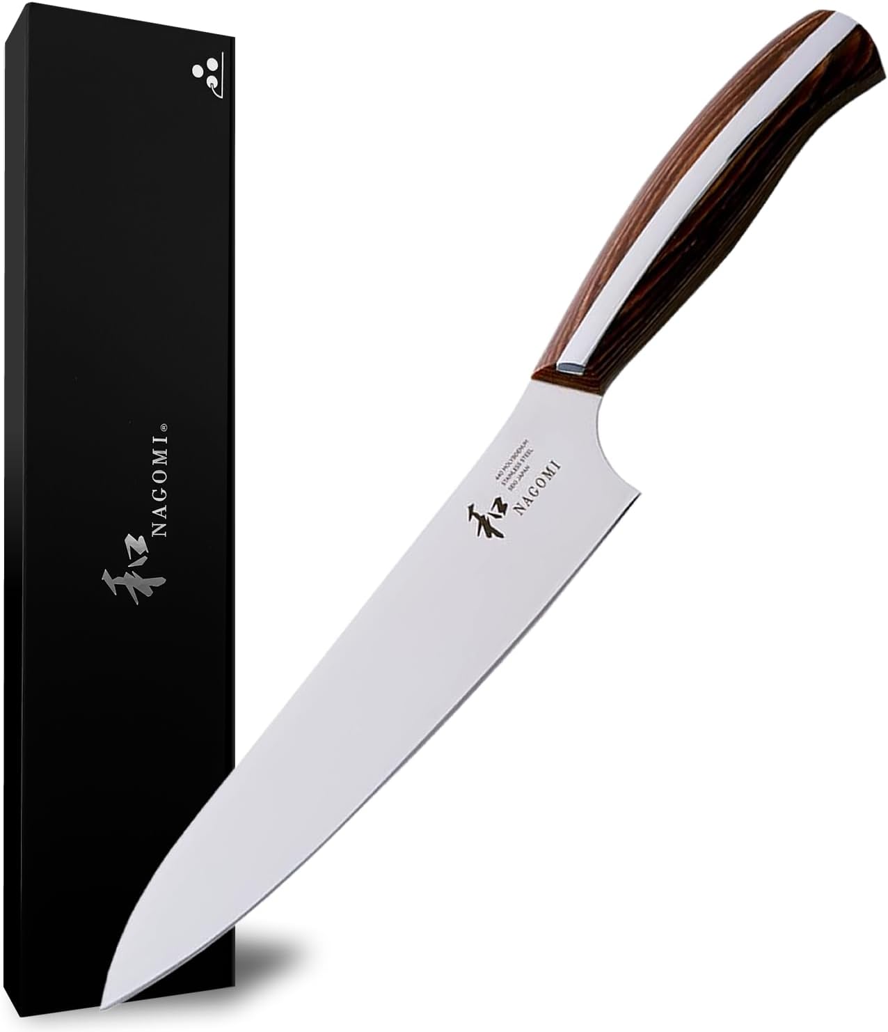 [NAGOMI] 8.5 inch Premium Slicing Knife, Stainless Steel HRC58 Carving Knife for Slicing Roasts, Meats, Sashimi, Fruits and Vegetables | Black Stylish Gift Box