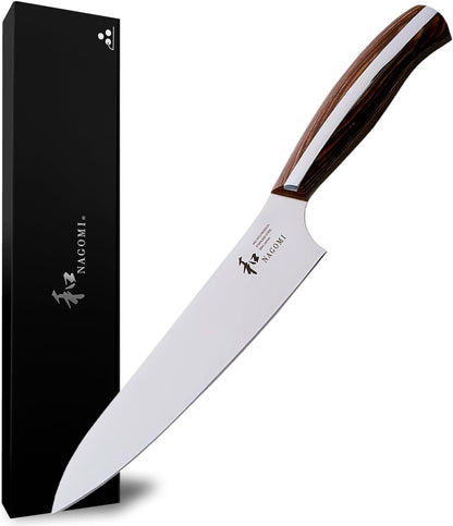 [NAGOMI] 8.5 inch Premium Slicing Knife, Stainless Steel HRC58 Carving Knife for Slicing Roasts, Meats, Sashimi, Fruits and Vegetables | Black Stylish Gift Box