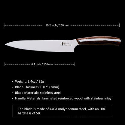 [NAGOMI] 8.5 inch Premium Slicing Knife, Stainless Steel HRC58 Carving Knife for Slicing Roasts, Meats, Sashimi, Fruits and Vegetables | Black Stylish Gift Box