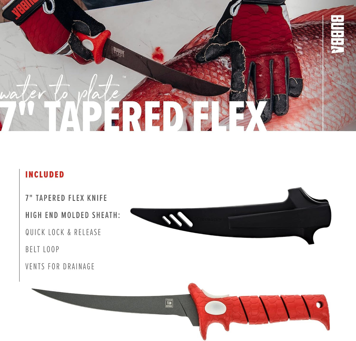 7 Inch Tapered Flex Fillet Fishing Knife