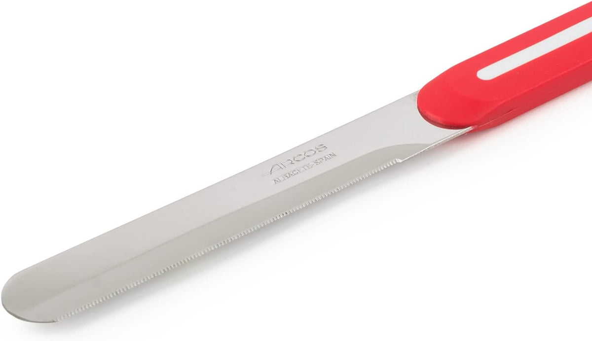 Paring Knife Set of 3 Pieces 4 Inch Stainless Steel. Colorful Kitchen Knives for Peeling Fruits and Vegetables. Ergonomic Polypropylene Handle. Serie B-Line. Color Orange, Red and Green.