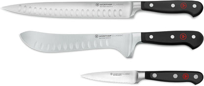 WÜSTHOF Classic 3-Piece BBQ Hollow-Edge Carving Knife Set