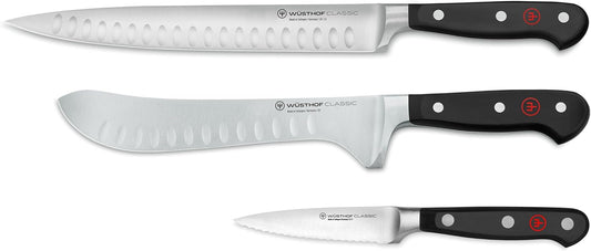 WÜSTHOF Classic 3-Piece BBQ Hollow-Edge Carving Knife Set