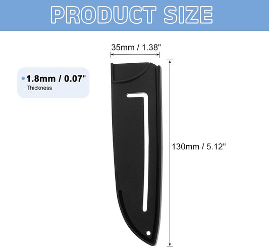 2 Pack PP Safety Knife Cover Sleeves, Blade Edge Guards Protector, Universal Knife Sheath for 5" Kitchen Knife, Black