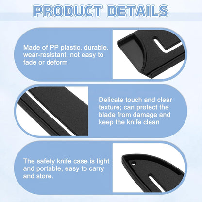 2 Pack PP Safety Knife Cover Sleeves, Blade Edge Guards Protector, Universal Knife Sheath for 5" Kitchen Knife, Black