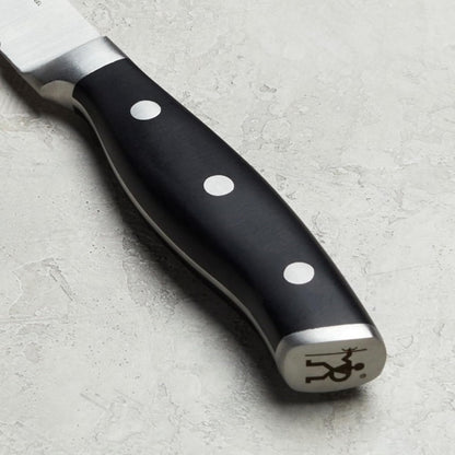 Forged Accent Razor-Sharp 5-inch Serrated Utility Knife, Tomato Knife, White Handle, German Engineered Informed by 100+ Years of Mastery