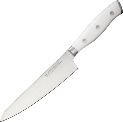 Forged Accent Razor-Sharp 5-inch Serrated Utility Knife, Tomato Knife, White Handle, German Engineered Informed by 100+ Years of Mastery