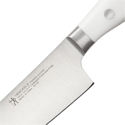 Forged Accent Razor-Sharp 5-inch Serrated Utility Knife, Tomato Knife, White Handle, German Engineered Informed by 100+ Years of Mastery