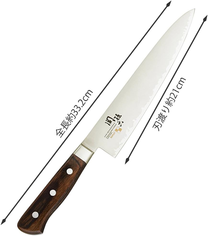 Seki Magoroku Knife, Gyuto 7.1 inches (180 mm), Blue Wisteria, Made in Japan