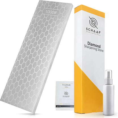 Diamond Whetstone Knife Sharpener Complete Kit - Coarse 325/ Fine 1200 Grit, Diamond Sharpening Stone with Non-Slip Base, Chisel Honing Jig & Angle Guide for Knives & Woodworking Tools