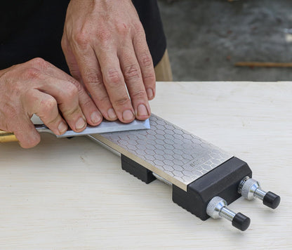 Diamond Whetstone Knife Sharpener Complete Kit - Coarse 325/ Fine 1200 Grit, Diamond Sharpening Stone with Non-Slip Base, Chisel Honing Jig & Angle Guide for Knives & Woodworking Tools