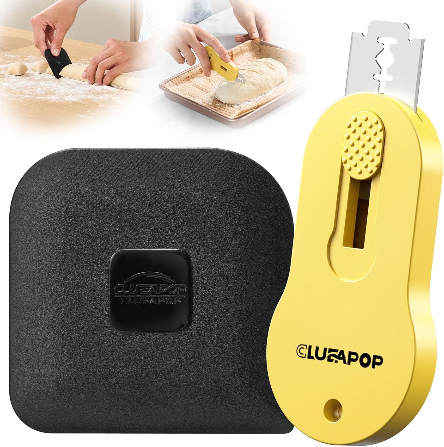 Bread Lame Sourdough Scoring Tool with Extractable & Magnetic, Bread Scoring Tool with 5 Retractable Razor Blades & Pan Scraper, Push-Pull Safety Design, Sourdough Scorer Tool for Dough Baking
