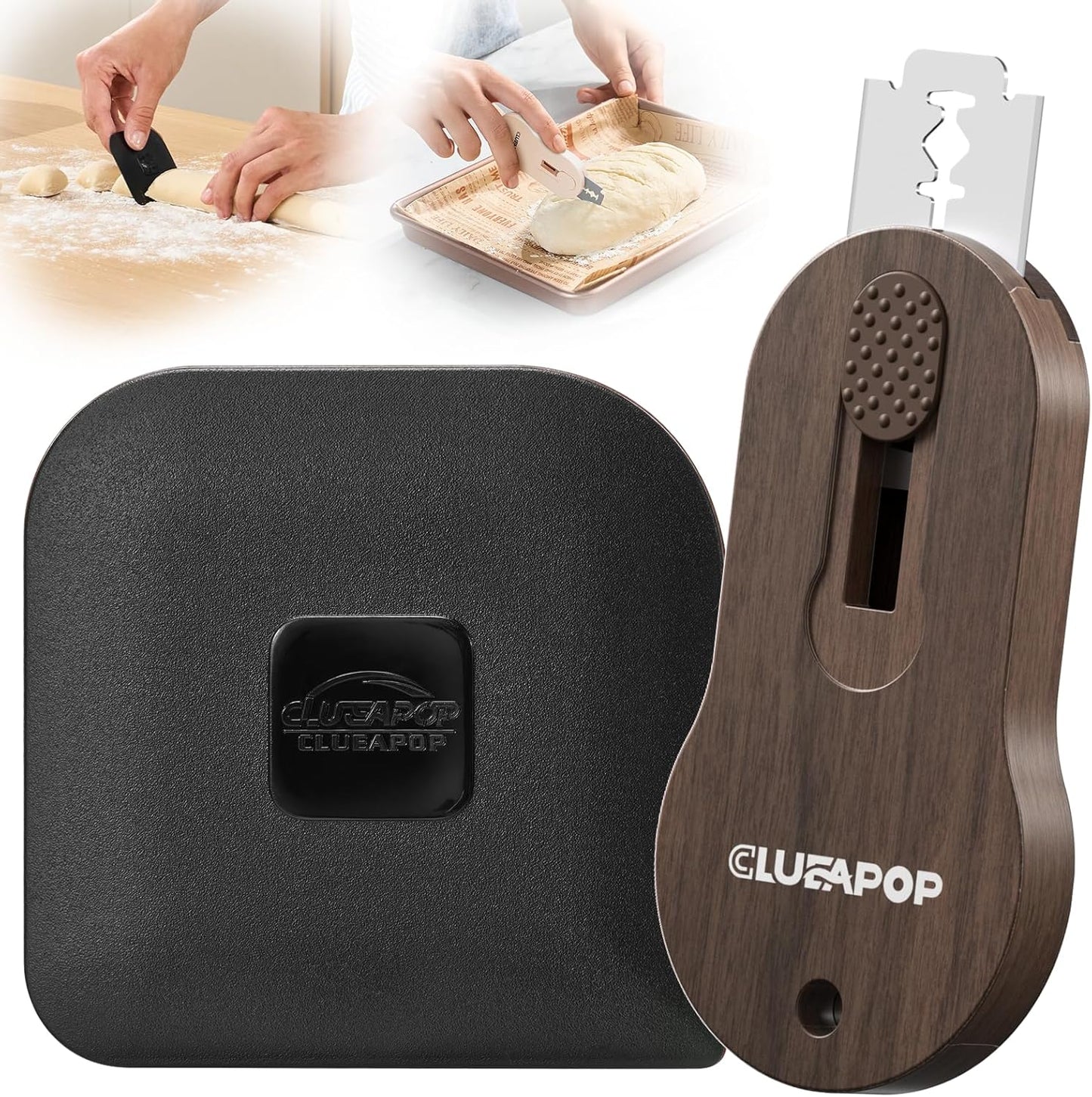 Bread Lame Sourdough Scoring Tool with Extractable & Magnetic, Bread Scoring Tool with 5 Retractable Razor Blades & Pan Scraper, Push-Pull Safety Design, Sourdough Scorer Tool for Dough Baking