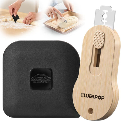 Bread Lame Sourdough Scoring Tool with Extractable & Magnetic, Bread Scoring Tool with 5 Retractable Razor Blades & Pan Scraper, Push-Pull Safety Design, Sourdough Scorer Tool for Dough Baking