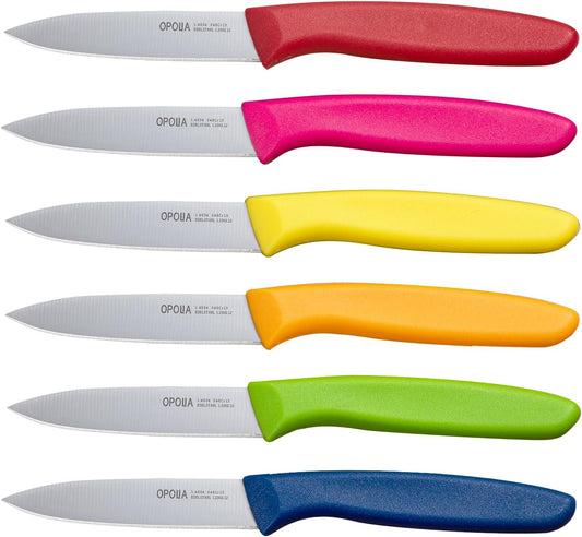 Paring Knife Set of 6,Stainless Stee,Straight Edge,PP Handle,Color | Fruit Knife,Paring Knives,Kitchen Knife,Small Knife Set for Cutting Fruits and Vegetables,8 cm,Ultra Sharp,Dishwasher Safe