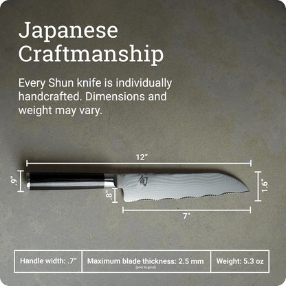 Classic 7" Master Serrated Utility Knife, VG-MAX, Pakkawood | Handcrafted Japanese Knife, Precision and Sharpness, VG-MAX Core, Damascus Stainless Steel Cladding, Pakkawood Handle