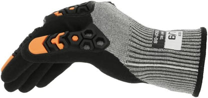 SpeedKnit M-Pact S5CP08 Gloves - Construction Work Gloves for Work Hands Safety - Impact Protection - Machine Washable - Touchscreen Capable - Black - Medium