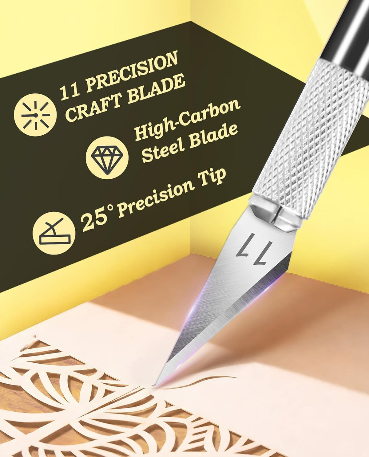 Craft Hobby Knife Set with 10 Extra #11 Blades, 6-Inch Metal Ruler | Exacto Knife for Crafting, Precision Cutting for Polymer Clay, Paper, Vinyl, Stencils & Models, Artists & Hobbyists, Purple