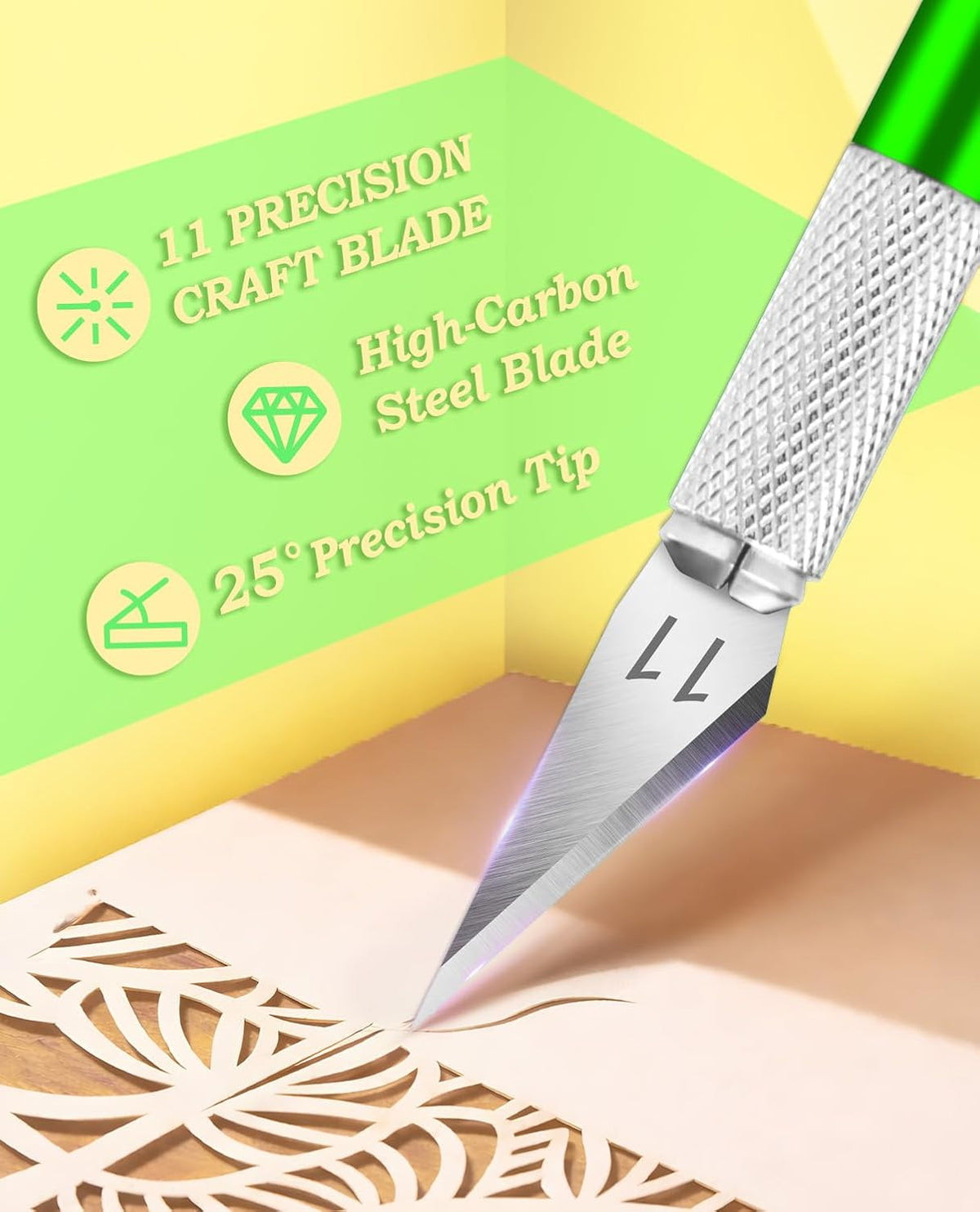 Craft Hobby Knife Set with 10 Extra #11 Blades, 6-Inch Metal Ruler | Exacto Knife for Crafting, Precision Cutting for Polymer Clay, Paper, Vinyl, Stencils & Models, Artists & Hobbyists, Purple