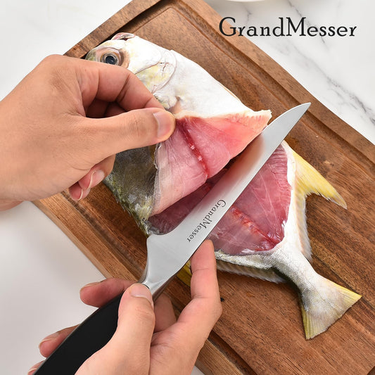 Boning & Fillet Knife, 6" Deboning Knife, Fish Knives for Meat Poultry Cutting, Unique Ergonomic Handle Design.