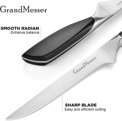 Boning & Fillet Knife, 6" Deboning Knife, Fish Knives for Meat Poultry Cutting, Unique Ergonomic Handle Design.