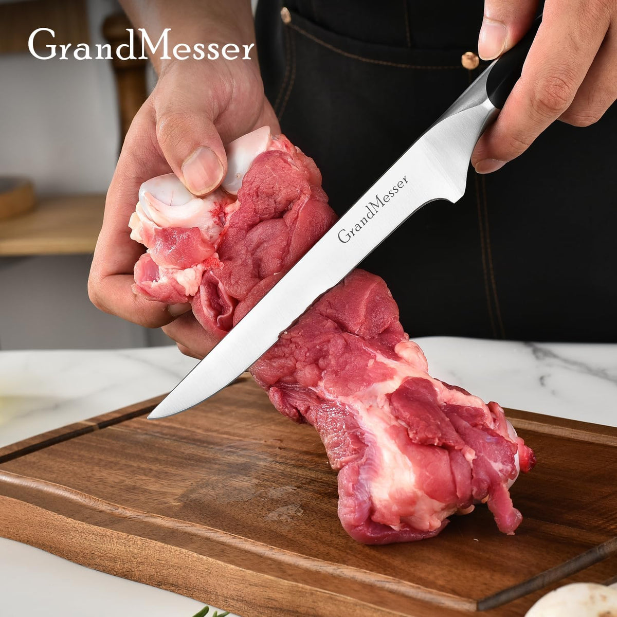 Boning & Fillet Knife, 6" Deboning Knife, Fish Knives for Meat Poultry Cutting, Unique Ergonomic Handle Design.