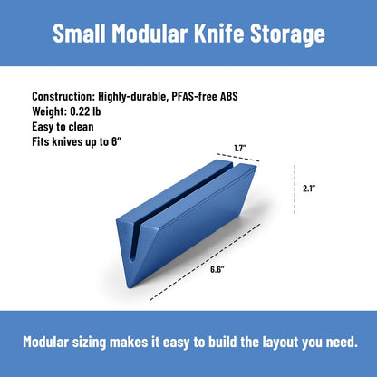 Modular Knife Storage - Magnetic Drawer Organizer, Holder for All Knife Brands up to 11 inches, Compact ABS Design, Easy to Clean - Large (15.75 × 2.25 × 2.5 in), White