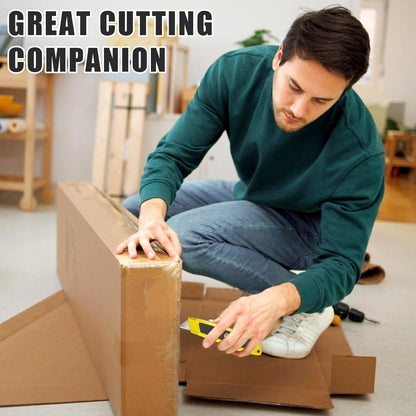 4 Pack Box Cutters, Utility Knives Retractable with 10 SK5 Blades | Aluminum Alloy Body Box Cutters Retractable, Slide Lock Utility Knife Heavy Duty for Cardboard, Carpet, Packages And Work