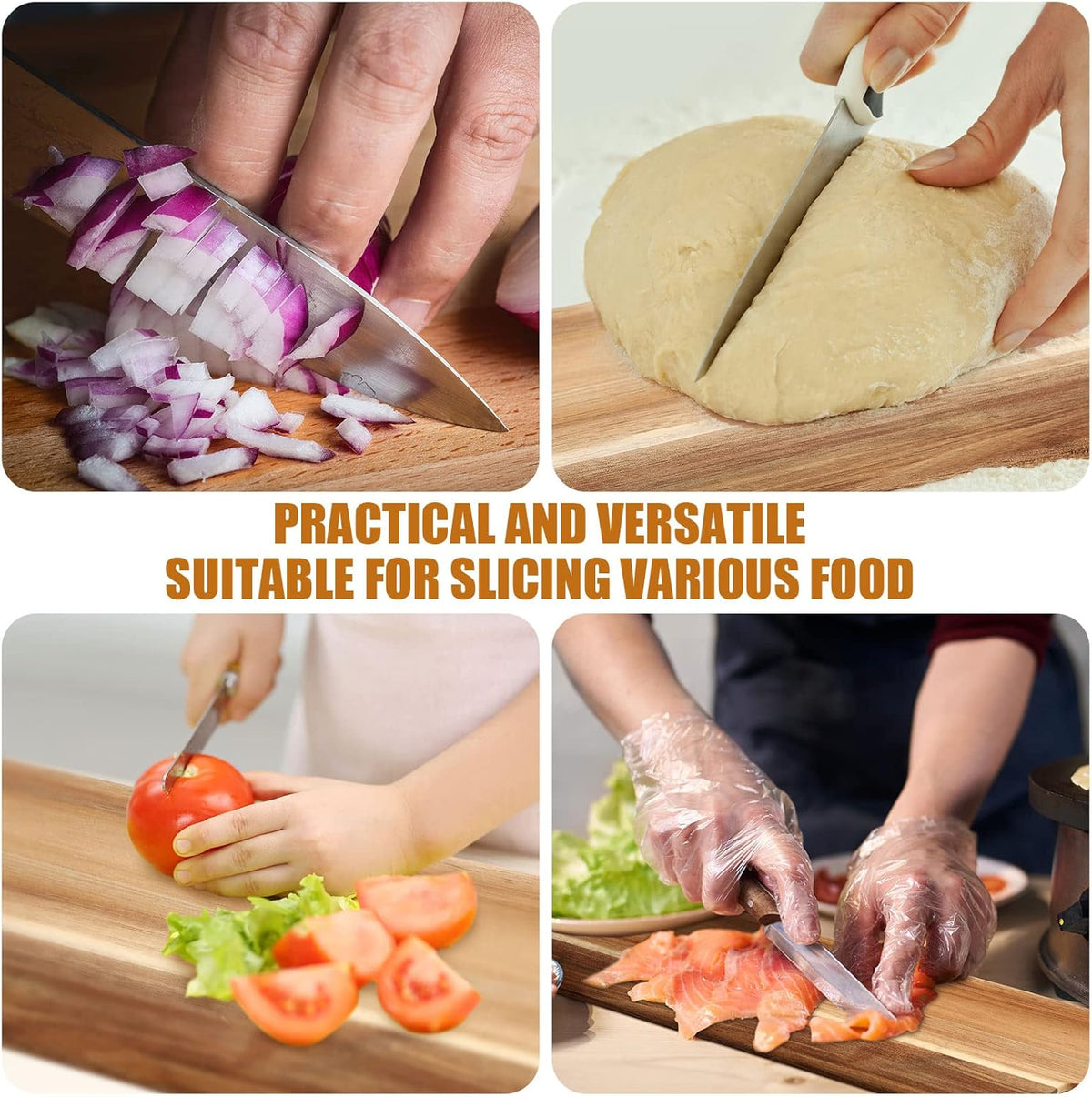 12 Packs Wooden Cutting Board Set with Handles 15 x 7 Inch Large Kitchen Serving Plain Chopping Board Bulk Gifts for Mom for Vegetables Meat Pizza Cheese Fruit Bread(Bamboo)