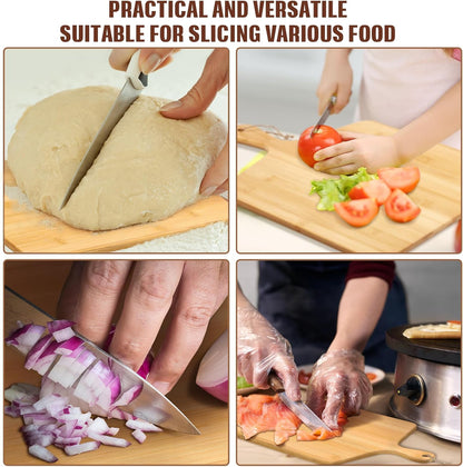 12 Packs Wooden Cutting Board Set with Handles 15 x 7 Inch Large Kitchen Serving Plain Chopping Board Bulk Gifts for Mom for Vegetables Meat Pizza Cheese Fruit Bread(Bamboo)