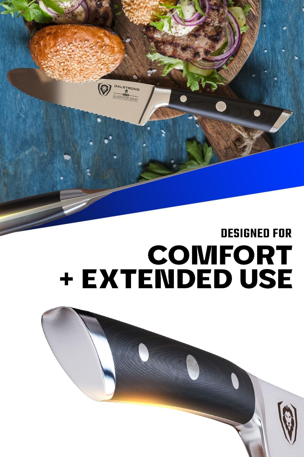 Ultimate Sandwich Knife - 6 inch Utility Knife - Gladiator Series Elite - Spreader - Forged German High-Carbon Steel - Sheath Included - Ham, Cheese, Bread Knife Gift- NSF Certified