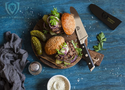 Ultimate Sandwich Knife - 6 inch Utility Knife - Gladiator Series Elite - Spreader - Forged German High-Carbon Steel - Sheath Included - Ham, Cheese, Bread Knife Gift- NSF Certified