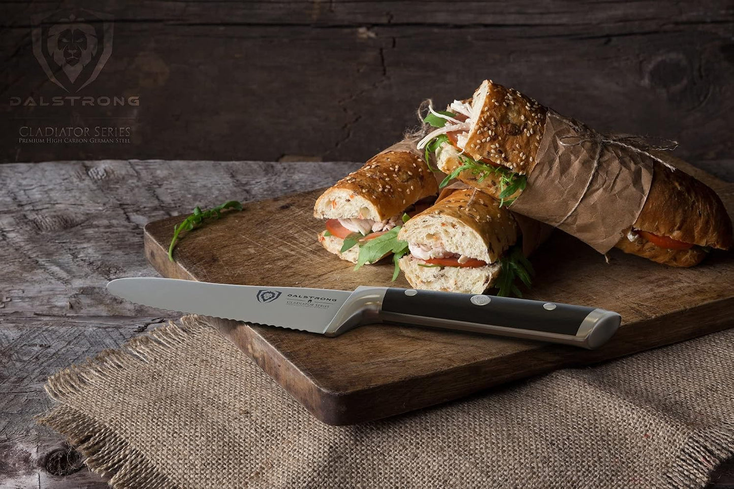 Ultimate Sandwich Knife - 6 inch Utility Knife - Gladiator Series Elite - Spreader - Forged German High-Carbon Steel - Sheath Included - Ham, Cheese, Bread Knife Gift- NSF Certified